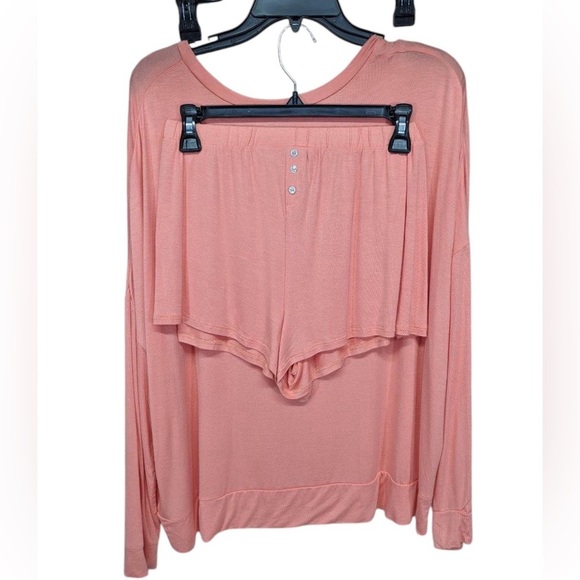 NWT‎ Honeydew 2 piece pajama set high waist, rayon material salmon color size L - Picture 1 of 8